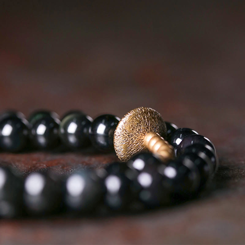 Buddha Stones Regenboog Obsidiaan Koperen Liefde Dubbele Armband - image 6