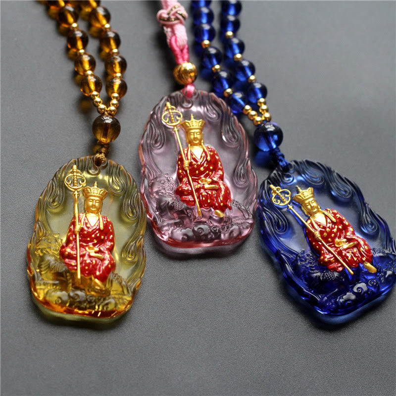 Buddha Stones Ksitigarbha Boeddha Liuli Crystal Compassion Amulet Ketting hanger - image 3
