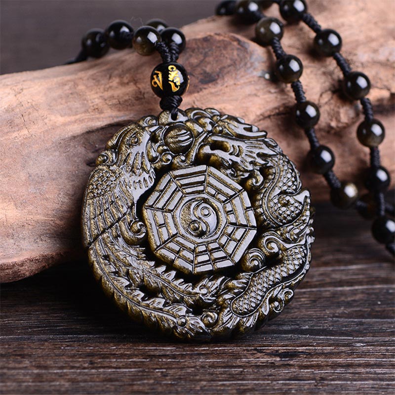 Buddha Stones Gouden Obsidiaan Helende Energie Ketting - image 3