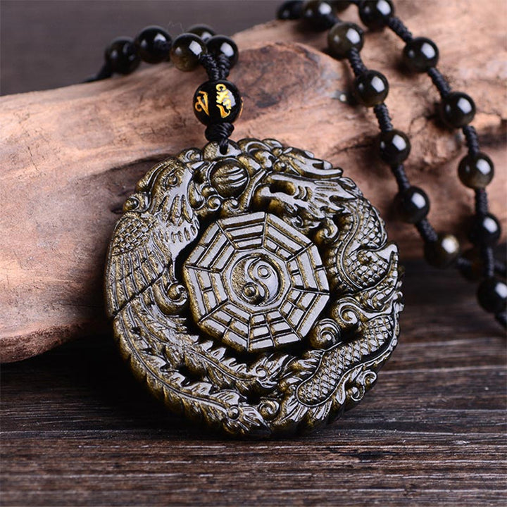 Buddha Stones Gouden Obsidiaan Helende Energie Ketting - image 3