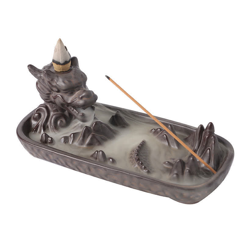 Buddha Stones Keramische Wierook met drakenberg-thema. - image 10