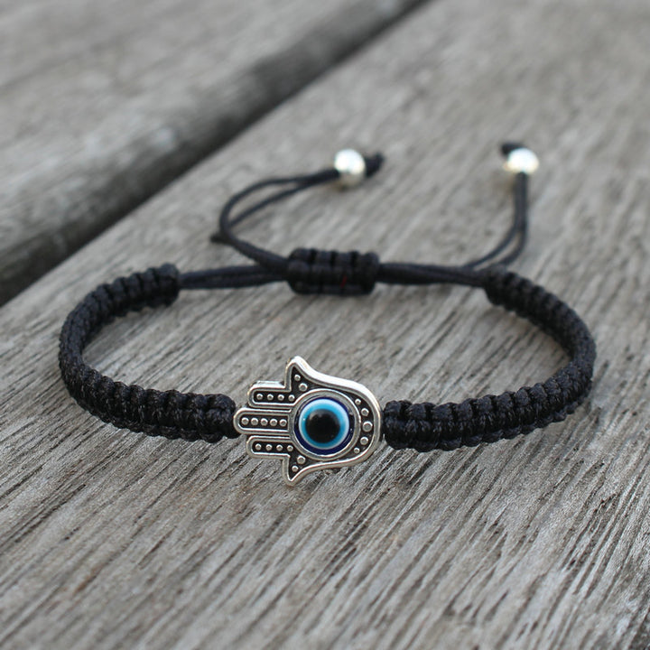 Buddha Stones Handgemaakte Hamsa-symbool Armband - Zwart (Armband 16-24 Maat ) - image 6