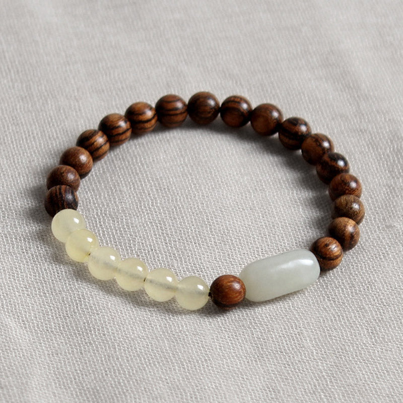 Buddha Stones Armband van jade en sandelhout voor overvloed. - image 1