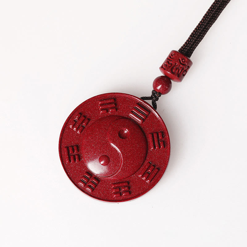 Buddha Stones Cinnaber Yin Yang Bagua zegen Ketting hanger - image 5