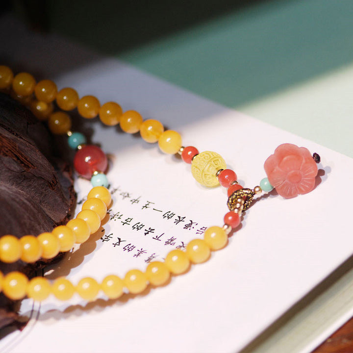 Amber Healing Balance Ketting, Armband met bloembedel - image 6