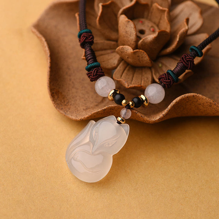 Buddha Stones Chalcedoon vos roze kristallen kraal harmonie Ketting hanger - image 1