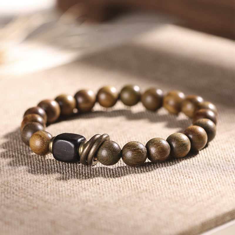 Buddha Stones Tibetaanse groene sandelhout kristallen rustgevende Armband - image 1