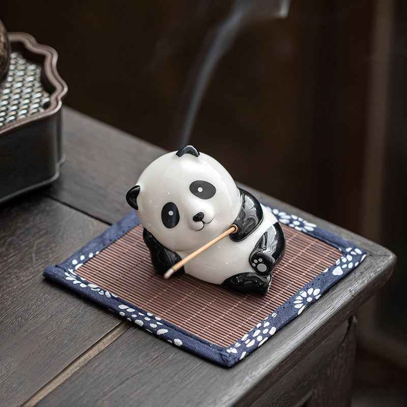 Mooie keramische Wierook met kat-panda-motief ter decoratie - Panda Wierook - image 16