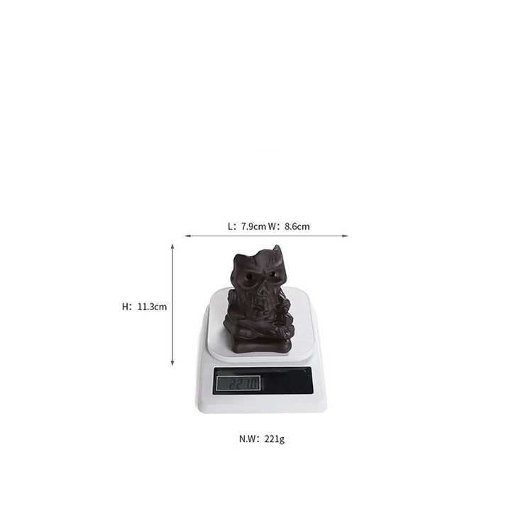 Buddha Stones Halloween schedelhoofd paarse klei Wierook decoratie - image 9