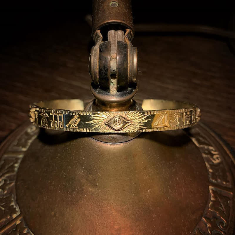 Buddha Stones Koperen Manchetarmband met het Oog van Horus als Bangle - image 3