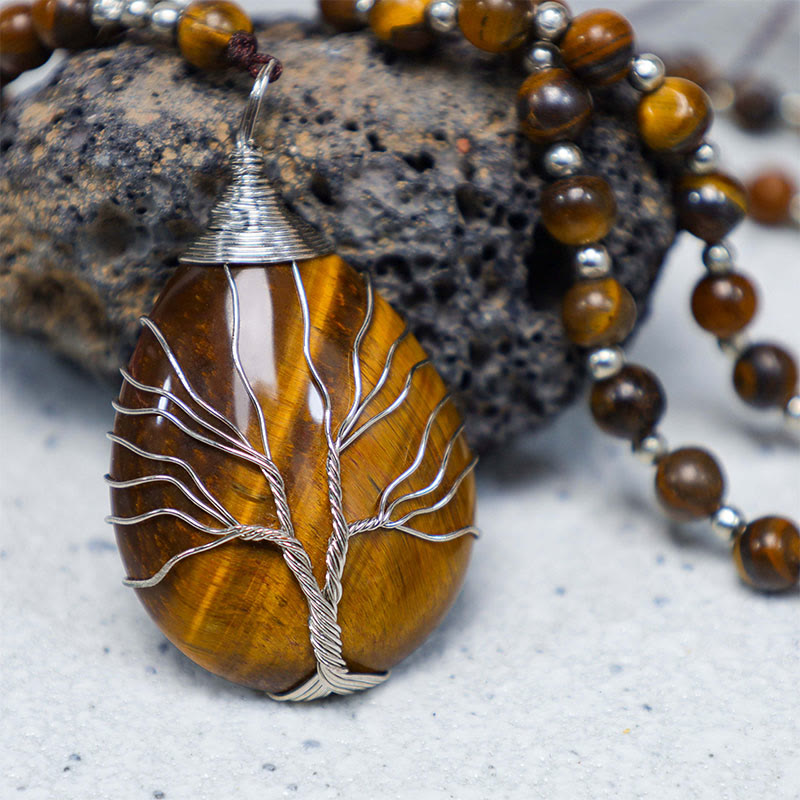 Buddha Stones Ketting met kralen van natuurlijke tijgeroog voor extra stevigheid - image 1