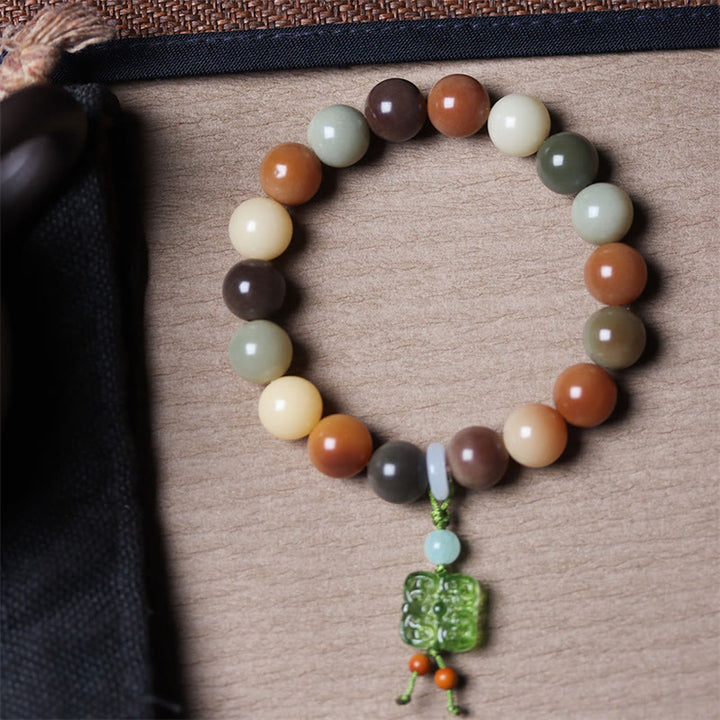 Buddha Stones Natuurlijke veelkleurige Bodhizaad Liuli glazen bedel Armband - image 12