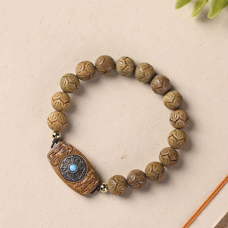 Buddha Stones Groene sandelhout ebbenhout sandelhout Om Mani Padme Hum kalmerende Armband - Groene sandelhout (Genezing♥Positief) - image 0