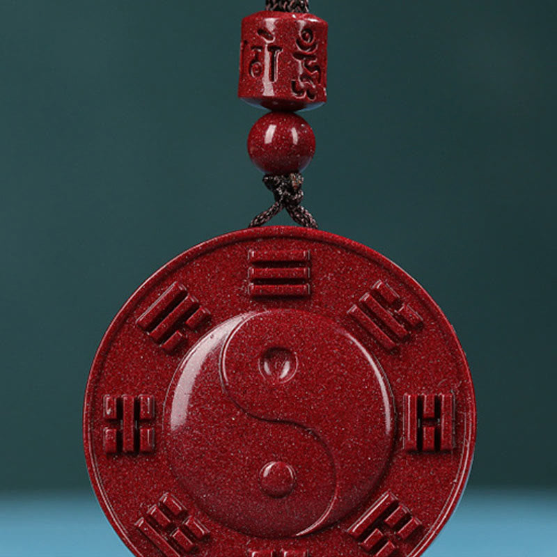 Buddha Stones Cinnaber Yin Yang Bagua zegen Ketting hanger - image 3