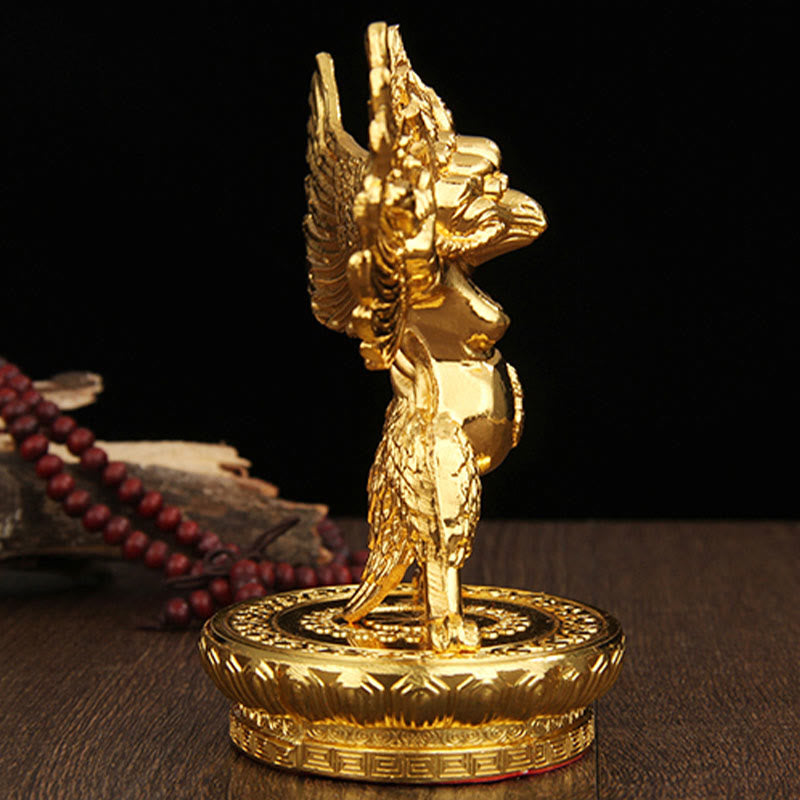 Buddha Stones Tibetaans gouden Garuda vogel legering bescherming huisdecoratie - image 6