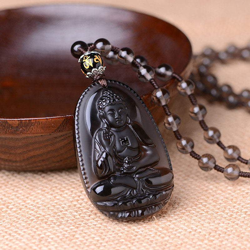 Buddha Stones Chinese dierenriem obsidiaan Ketting - L-Varken &amp; Hond - image 7