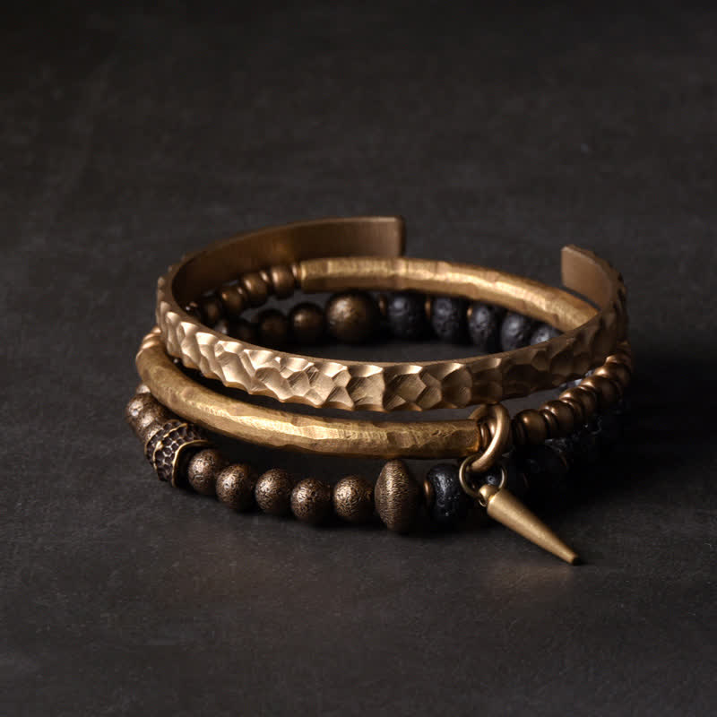 Buddha Stones Lavasteen Bangle Manchetarmband - image 1