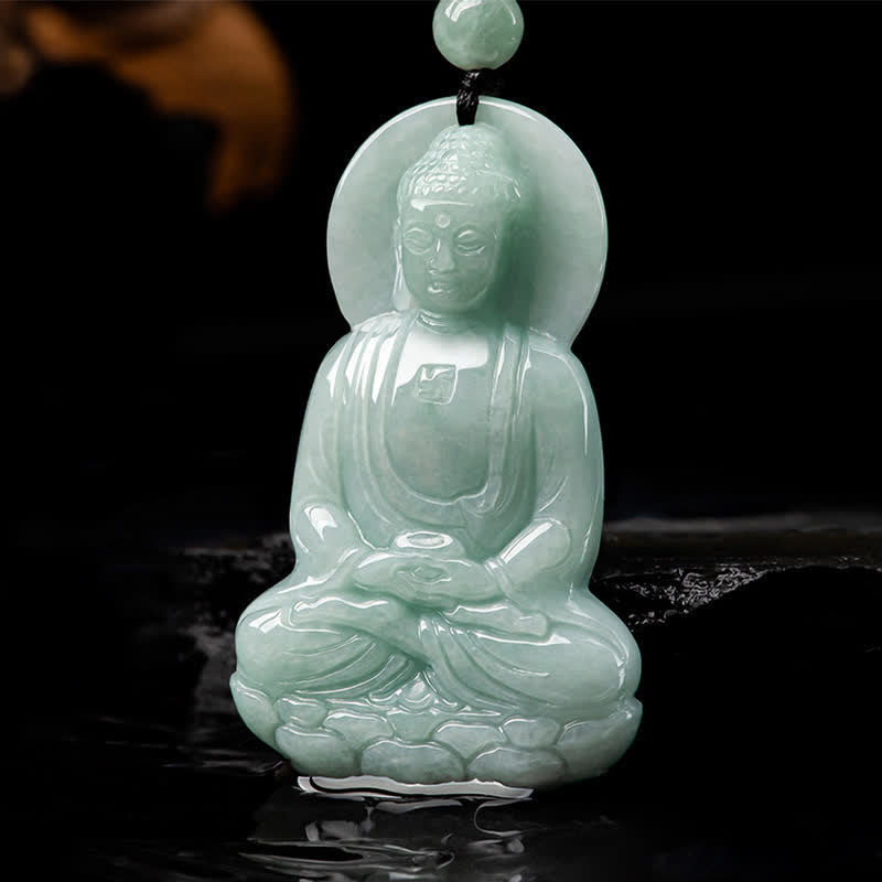 Buddha Stones Amitabha Boeddha Jade Amulet Compassie Ketting - image 9