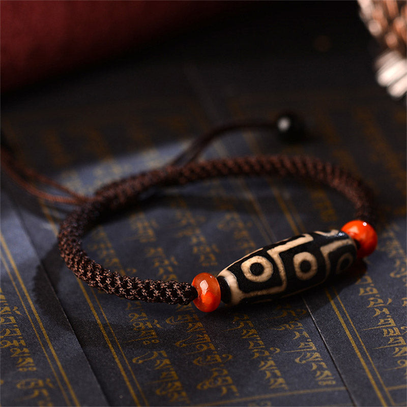 Buddha Stones Tibetaanse Armband met negen ogen (Dzi-kralen) als symbool van voorspoed. - image 3