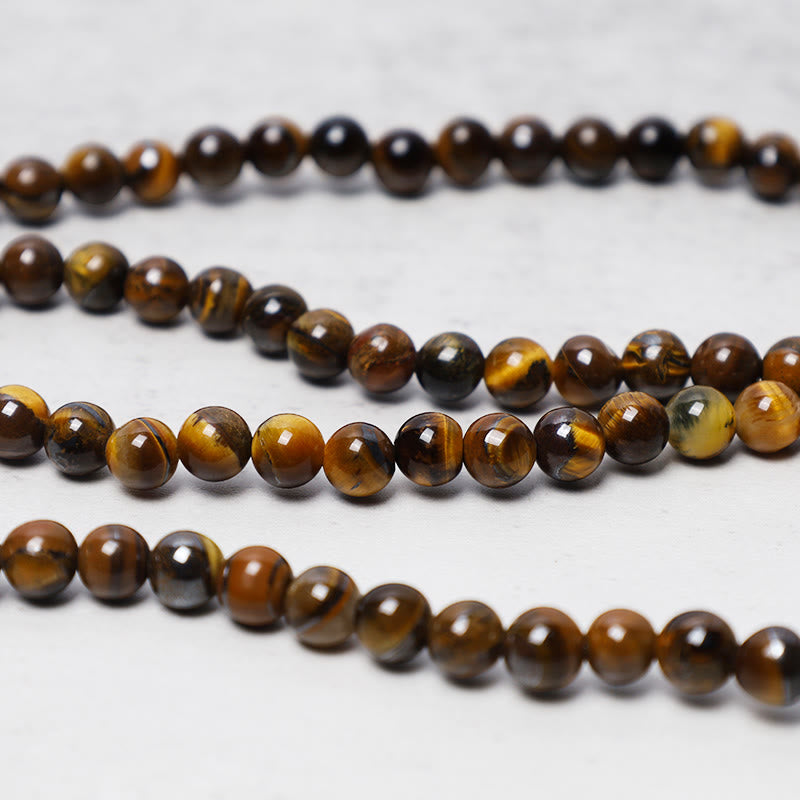 Buddha Stones Tibetaanse gebedsmala met 108 natuurlijke tijgeroog Armband Ketting . - image 2