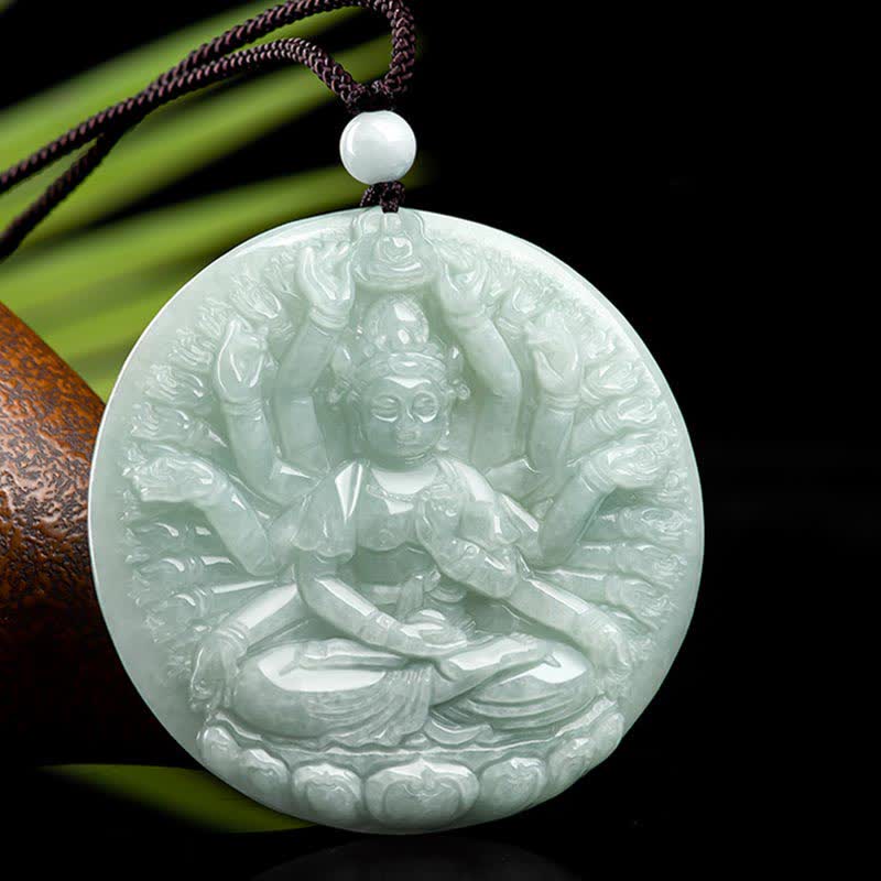 Buddha Stones Duizendhandige Kwan Yin Avalokitesvara Jade Ketting - image 1