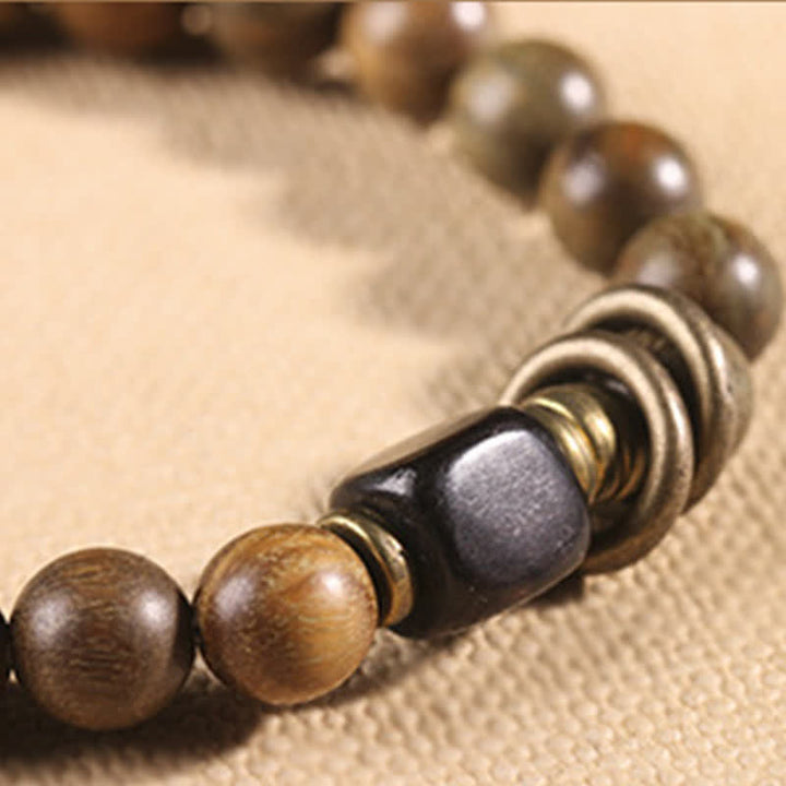 Buddha Stones Tibetaanse groene sandelhout kristallen rustgevende Armband - image 15
