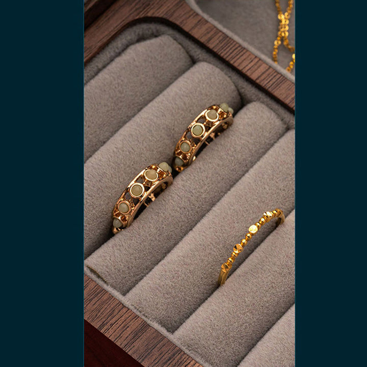 Vintage handgemaakte Sieraden opbergdoos van zwart walnoothout, houten geschenkdoos - image 16