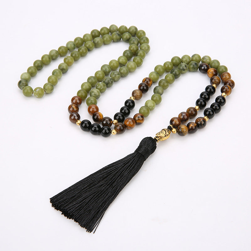 Buddha Stones Tibetaanse groene jaspis beschermingsmala - Armband - image 1
