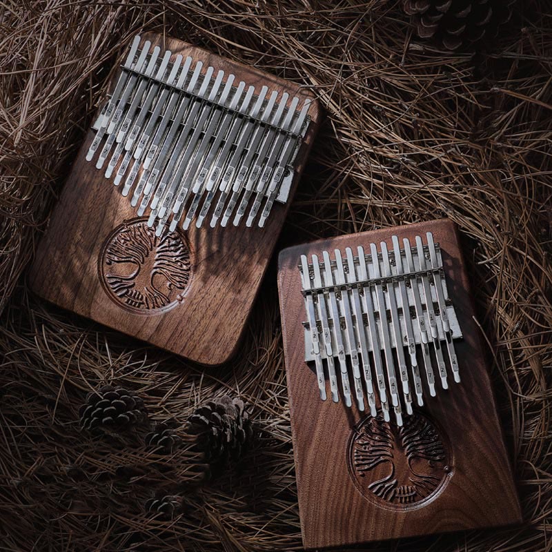 Buddha Stones Kalimba met 34 toetsen, duimpiano, levensboomdesign, draagbare vingermarimba. - image 11