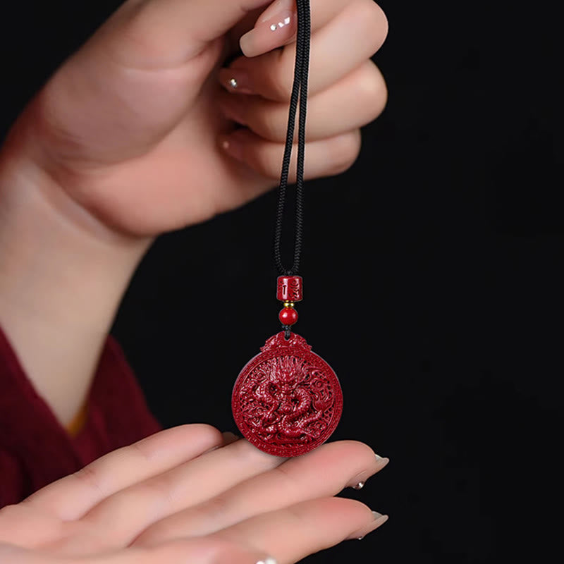 Buddha Stones Ketting met drakenbescherming, natuurlijke cinnaber, Jaar van de Draak - image 11