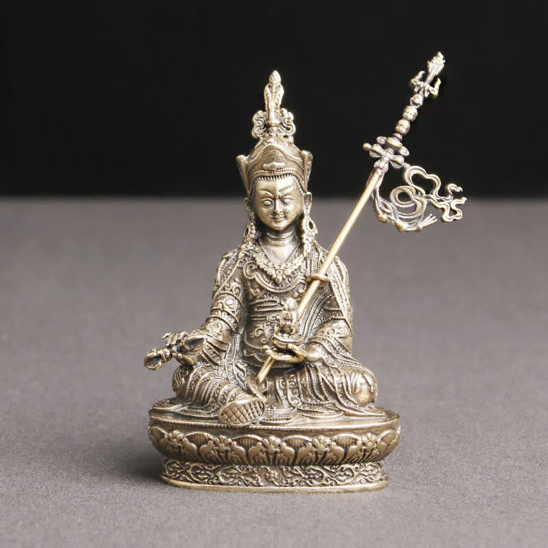 Buddha Stones Padmasambhava Boeddhabeeld Sereniteit Koperen Beeld Decoratie Tempelornament - 41*66 mm - image 0