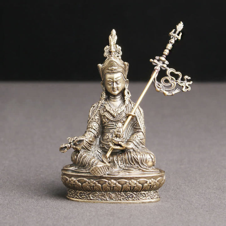 Buddha Stones Padmasambhava Boeddhabeeld Sereniteit Koperen Beeld Decoratie Tempelornament - 41*66 mm - image 0
