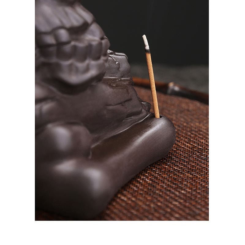 Buddha Stones Halloween schedelhoofd paarse klei Wierook decoratie - image 7