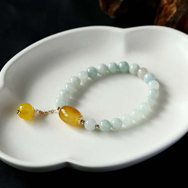 Buddha Stones Armband van natuurlijke witte jade agaat - image 5