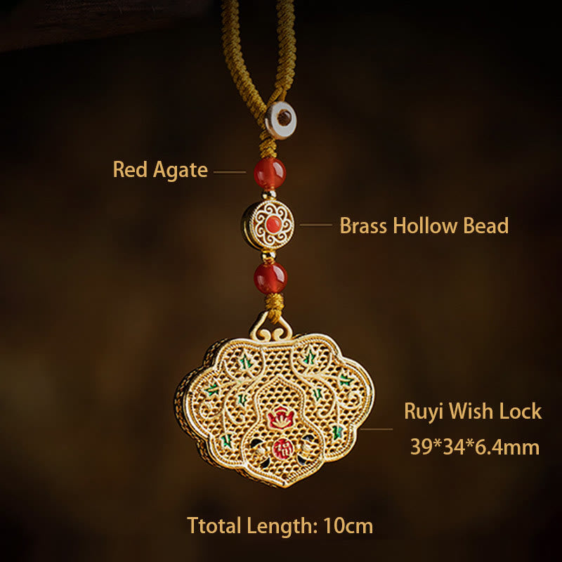 Buddha Stones Sleutelhanger met gelukssymbool en slotje van het Fu-personage. - image 11