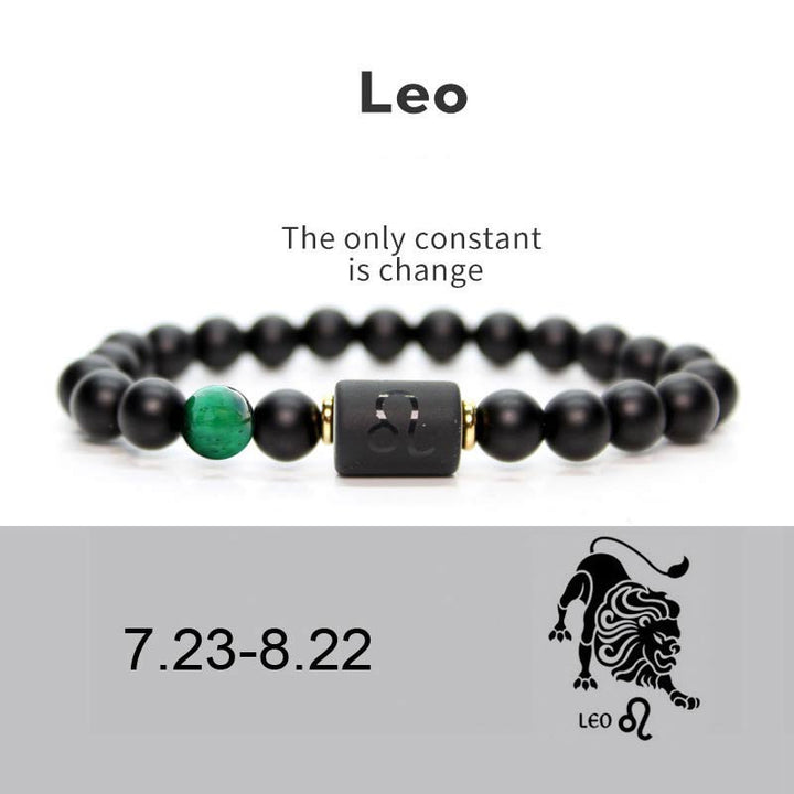 Buddha Stones Verstelbare Armband van zwarte onyx met de 12 sterrenbeelden van de dierenriem - Leeuw - image 5