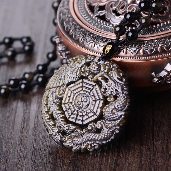 Buddha Stones Gouden Obsidiaan Helende Energie Ketting - image 4