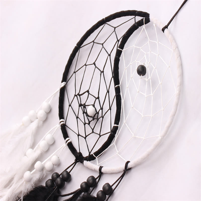 Yin Yang dromenvanger rond net met veren, balansdecoratie - image 7