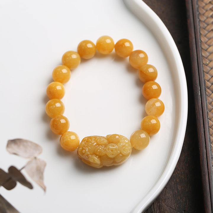 Buddha Stones Gouden zijden jade PiXiu rijkdom Armband - image 4
