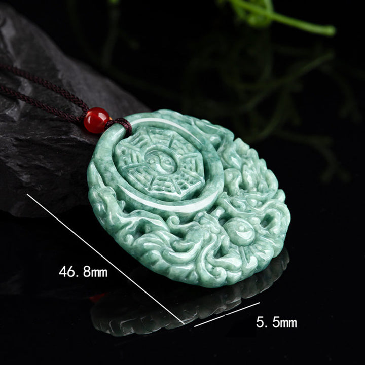 Buddha Stones Drakenjade Yin Yang Balans Ketting - image 6