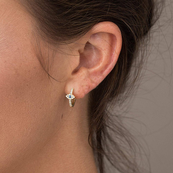 Buddha Stones Oorbellen met het boze oog-symbool van 925 sterling zilver - image 3