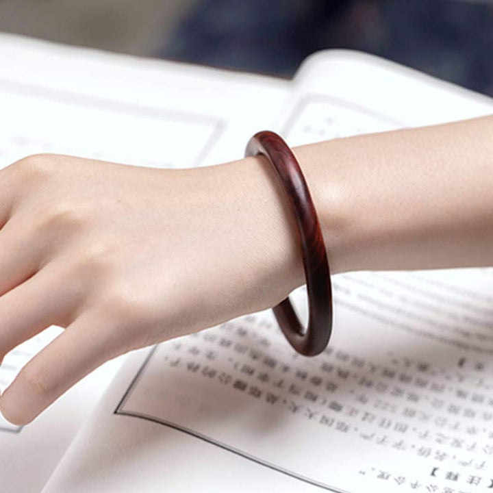 Buddha Stones Tibetaanse armband met kleine blaadjes, rood sandelhout en ebbenhout , Bangle-armband - image 6