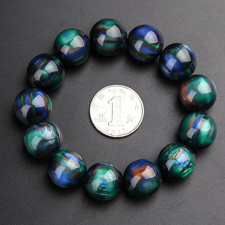 Buddha Stones Kleurrijke zeewilg Mala positieve Armband Ring - 18mm - image 5