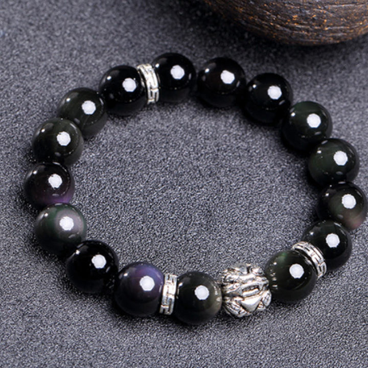 Feng Shui Armband van natuurlijke regenboogobsidiaan PiXiu - image 2