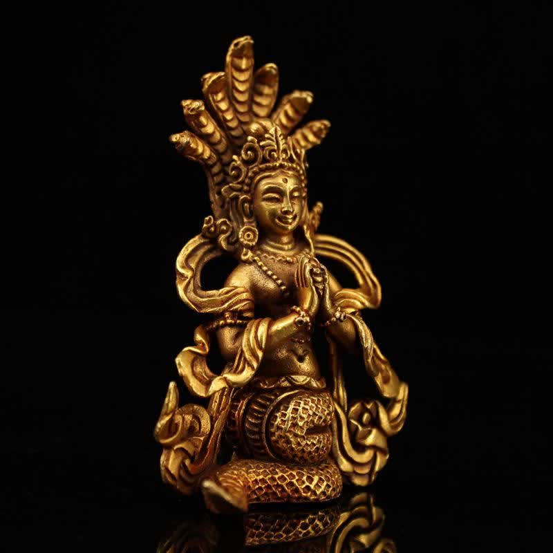Buddha Stones Bodhisattva Nagarjuna Bescherming Koperen Beeld Decoratie - image 1