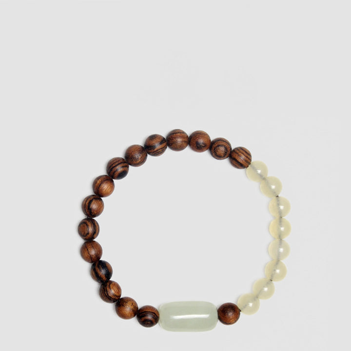 Buddha Stones Armband van jade en sandelhout voor overvloed. - image 8