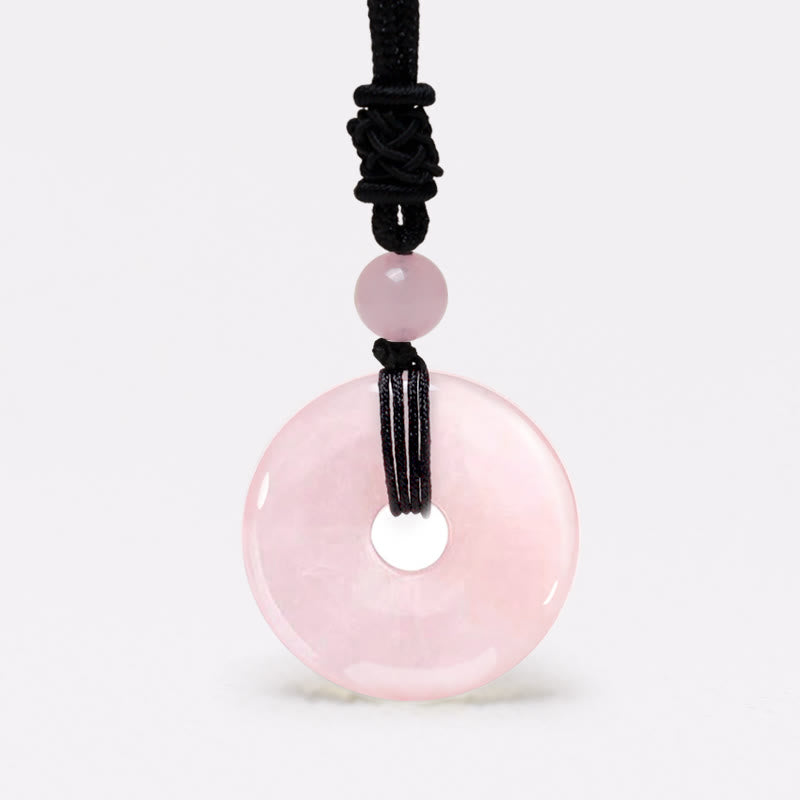 Buddha Stones Geluksmunt hanger met helende kristal edelsteen Ketting - Roze kristal - image 9