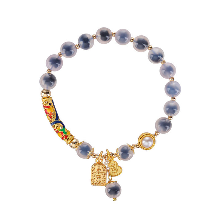 Buddha Stones Natuurlijke blauwe snoepagaat amulet Armband - image 7