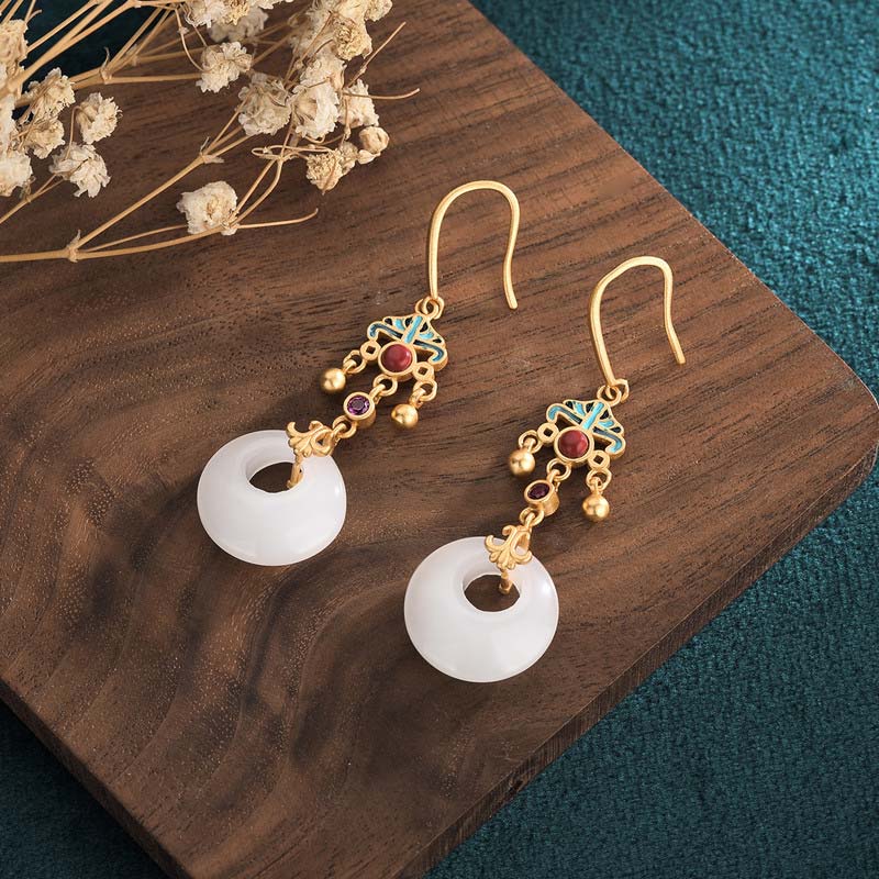 Feng Shui witte jade zegen Oorbellen - image 1