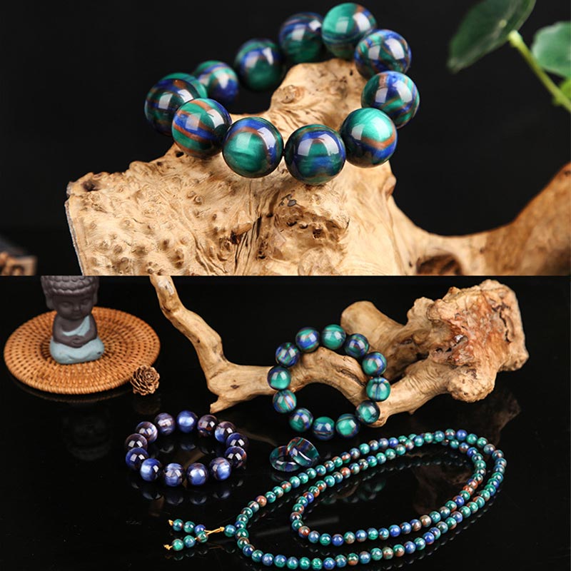 Buddha Stones Kleurrijke zeewilg Mala positieve Armband Ring - image 1